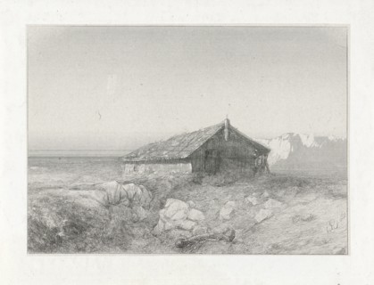 Plain with a hut, Charles Rochussen, 1842