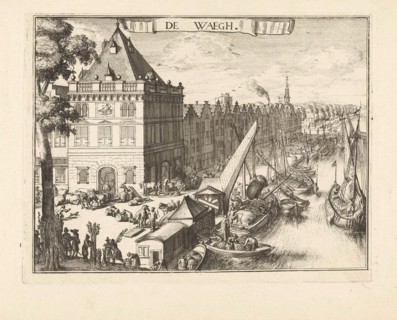 View of the Waag in Haarlem, Romeyn de Hooghe, 1688-1689, The Netherlands