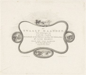 Cartouche of a snake biting, print maker: Izaak Jansz. de Wit, Joannes Pieter Visser Bender, 1807