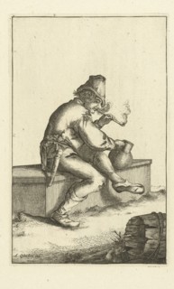 Farmer smokes pipe and holds a tankard, Cornelis Danckerts (I), Justus Danckerts, unknown,