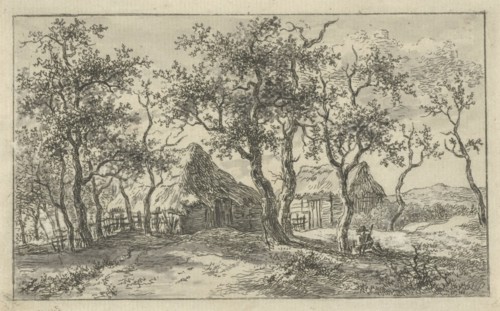Landscape with two farms, Gerrit Jan MichaÃ«lis, 1785 - 1857