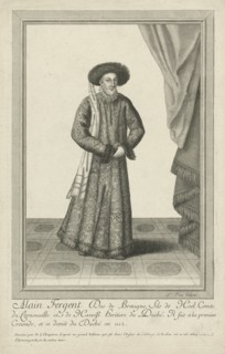 Portrait of Alain IV, Duke of Brittany, he wears a fur hat, print maker: Nicolas Pitau (I)