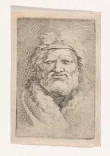 Bust of a man, print maker: Samuel van Hoogstraten possibly