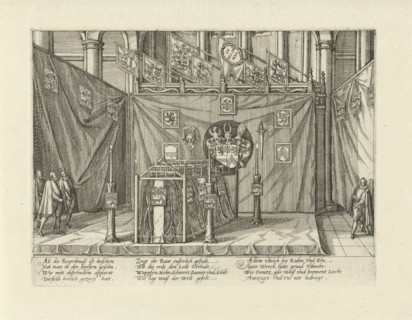 Chest in a church interior, Anonymous, 1592