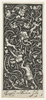 Hunter with long stick, Bartholomew of Lochom, Frederik de Wit, after 1680-1690