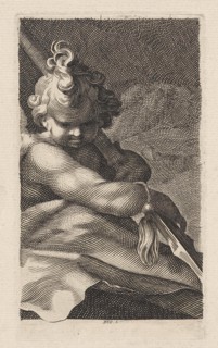 Putto with a spear, Dirk Jurriaan Sluyter, 1826 - 1886