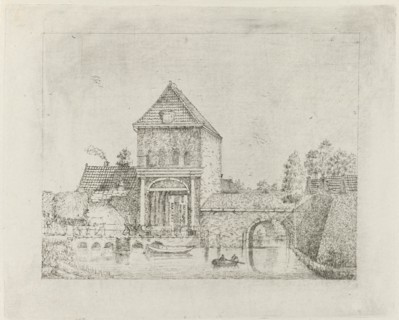 Linschoterpoort at Oudewater, EThe Netherlands, berhard Cornelis Rahms, 1860