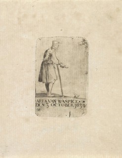 Beggar with a dog, Adriaen van Waspick, 1639