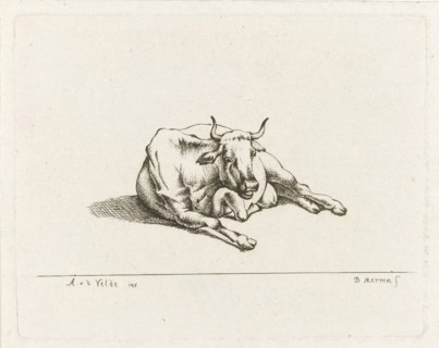 Lying cow, D. Merrem, 1700 - 1800