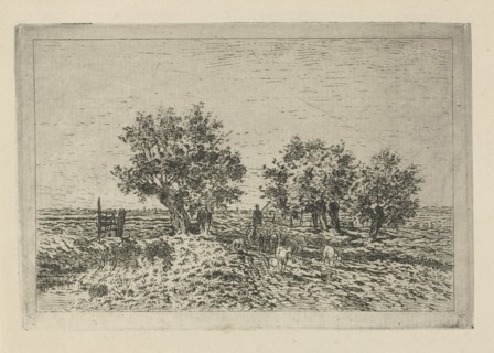Landscape with shepherd, Jan van Lokhorst, 1847 - 1874