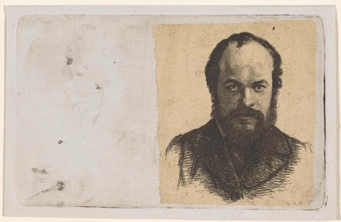 Portrait of Jan Weissenbruch, print maker: Frederik Hendrik Weissenbruch, 1863