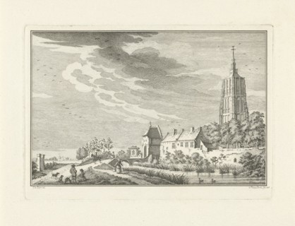 View of the Heukelumse Gate in Asperen, The Netherlands, Caspar Jacobsz. Philips, 1758