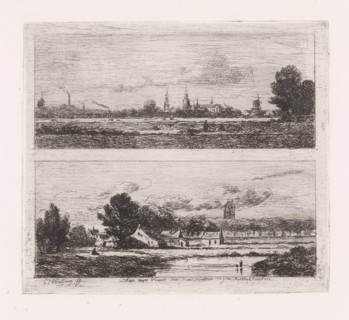 Two landscapes, Gijsbertus Johannes Verspuy, Hermanus Jan Hendrik van Rijkelijkhuysen, 1833 - 1862