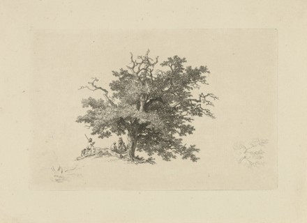 Company under an oak, Remigius Adrianus Haanen, c. 1827 - 1879