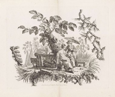 Chinese dwellings and figures, Suite of six prints, a Paris chez Basan, Francois Antoine Aveline,