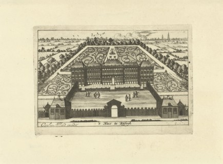 Huis ter Nieuwburg in Rijswijk, The Netherlands, print maker: Cornelis Elandts, Carel Allard, 1663
