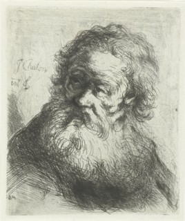 Bust of an Old Man, print maker: Jan Chalon, 1748 - 1795