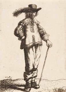 Man with hat and cane, Jan Gillisz. van Vliet, 1635