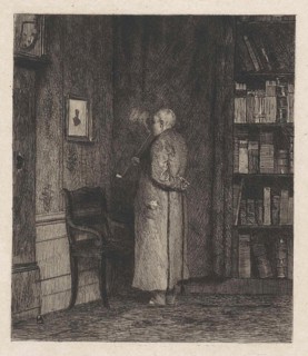 Viewing a portrait, Willem Steelink (II), 1866 - 1928