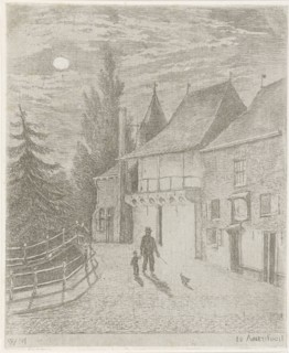 Koppelpoort Amersfoort moonlight, Christiaan Wilhelmus Moorrees, 1811 - 1867