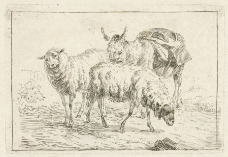 Donkey and two sheep, Frédéric Théodore Faber, 1805
