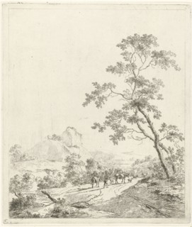 Mountainous landscape with shepherd and shepherdess, Johannes Janson, 1761 - 1784