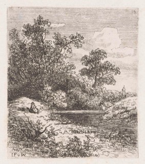 Women on the banks of a river, Johannes Pieter van Wisselingh, 1830 - 1878
