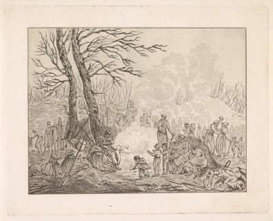 Cossack camp, Pieter Bartholomeusz. Barbiers, 1813, print maker