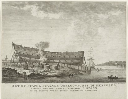 Warship Hercules, 1782, Johannes Schoenmakers, Hendrik de Haas, 1782