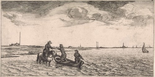 Delivery of mail by a postman on horseback, Jacob Quack, Jan Houwens (I), 1665