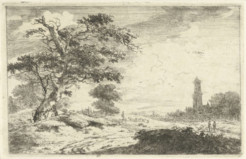 Church tower in sands, Hermanus van Brussel, c. 1800 - in or before 1815