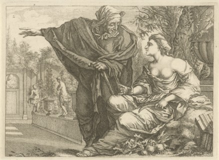 Vertumnus and Pomona, Arnold Houbraken, Anonymous, 1700 - 1750