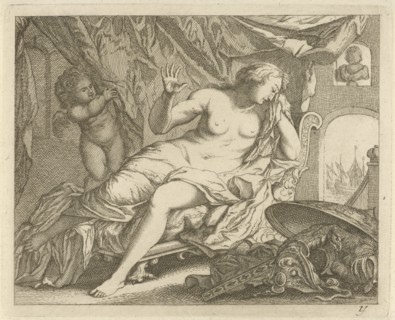 Dido Aeneas mourns, Arnold Houbraken, Anonymous, 1700 - 1750