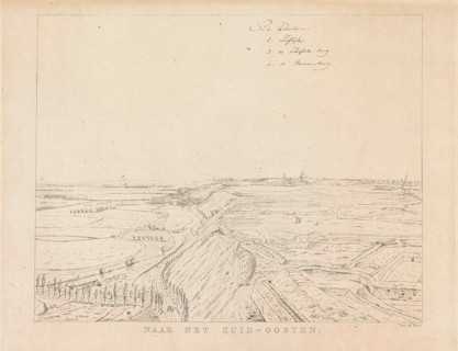 View of the countryside southeast of Nijmegen, The Netherlands, print maker: Derk Anthony van de