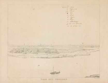 View of the Waal north of Nijmegen, Derk Anthony of Wart, 1815-1824, The Netherlands