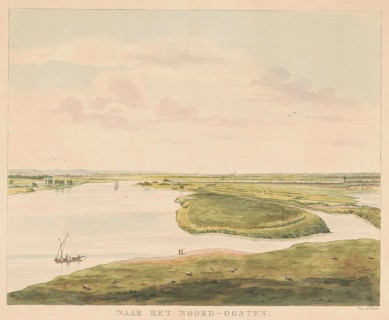 View of the Waal northeast of Nijmegen, Derk Anthony van de Wart, 1815 - 1824