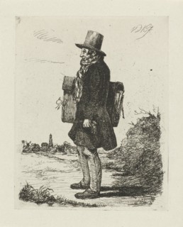 Portrait of the painter and printmaker Hermanus Jan Hendrik Rijkelijkhuizen, standing in a