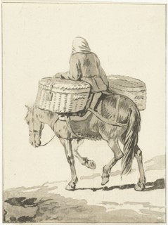 Woman on horse, attributed to Jurriaan Cootwijck, 1724 - 1798