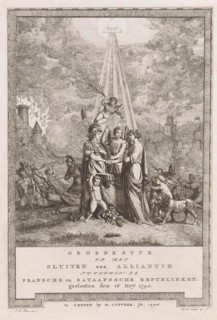 Allegory of the Alliance's close, 1795, Johannes Huibert Prins, 1795