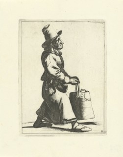 Man with bucket, Pieter Jansz. Quast, Frederik de Wit, 1639 - 1706