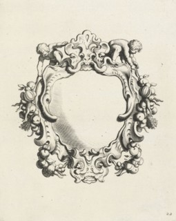 Cartouche with lobe ornament with two children, Michiel Mosijn, Gerbrand van den Eeckhout, Clement