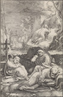 Christ in the Garden of Gethsemane, Ludovicus Siceram, Hendrick Goltzius, 1623