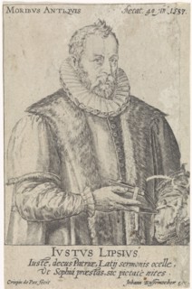 Portrait of Justus Lipsius, Crispijn van de Passe (I), Hendrick Goltzius, Johann Bussemacher, 1587