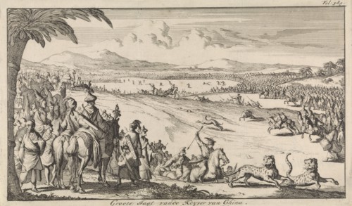 Hunting under the leadership of the Chinese emperor, China, Caspar Luyken, Engelbrecht Boucquet,