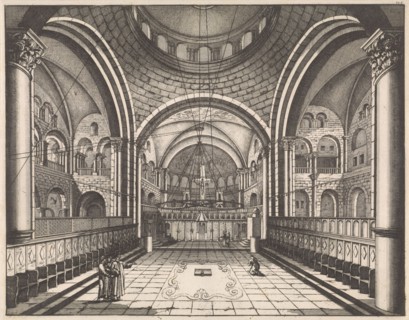 Choir of the Holy Sepulchre in Jerusalem, Jan Luyken, 1698