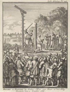 Beheading of Henri de Fleury de Coulan Buat in The Hague, 1666, Jan Luyken, Jan Claesz ten Hoorn,