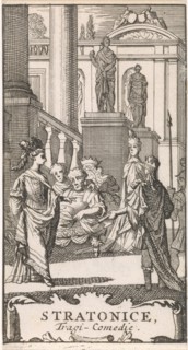 Title page for in Stratonice, P Quinault, Le Theatre, Volume I, 1697, Caspar Luyken, Antoine