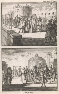 Pope Sixtus V visits the Castel Sant'Angelo in Rome, Italy, a sixteen year old boy is brought to