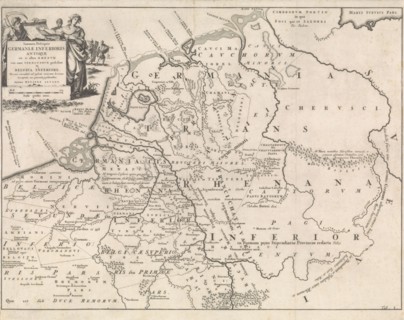 Historical map of the Netherlands at the time of the Frisians, Franks and Saxons I, Jan Luyken,