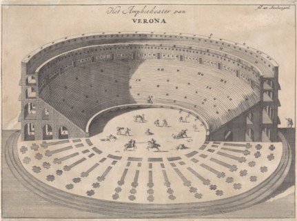 Amphitheater in Verona, Italy, Caspar Luyken, Jan Claesz ten Hoorn, 1696